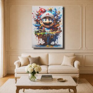 Mario Canvas Art - Super Mario Floating Island 3D