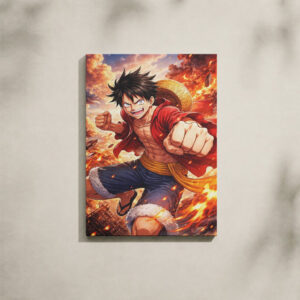 Alternative view of Luffy Canvas Art - Red Fire Fist Explosion