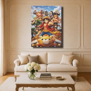 One Piece Canvas Art - Straw Hat Crew on Thousand Sunny