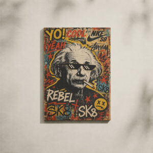 Alternative view of Pop Art Canvas Art - Einstein Thug Life Graffiti Street Art