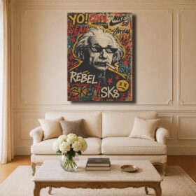 Pop Art Canvas Art – Einstein Thug Life Graffiti Street Art