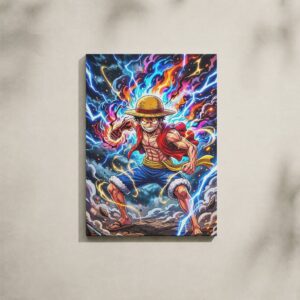 Alternative view of Luffy Canvas Art - Gear 2 Flaming Fists