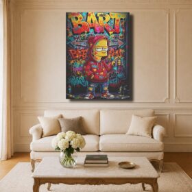 Cartoon Canvas Art – Bart Simpson Graffiti Street Art