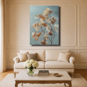 Botanical Canvas Art – Autumn Dried Flowers Illustration