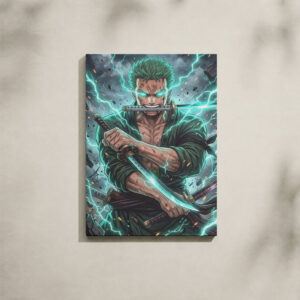 Alternative view of Zoro Canvas Art - Green Lightning & Katana
