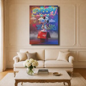 Cartoon Canvas Art - 3D Snoopy Figurine with Neon Glasses