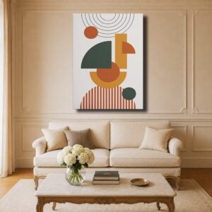 Boho Canvas Art - Minimalist Geometric Line Art