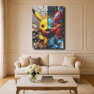 Pokémon Canvas Art - Vibrant Pikachu Art