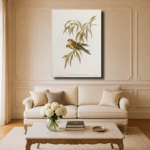 Nature Canvas Art - Lorikeet & Botanical Illustration