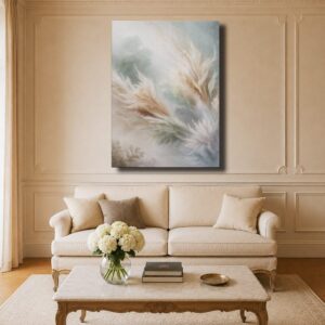 Nature Canvas Art - Pampas Grass in Neutral Tones