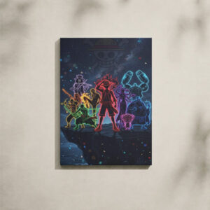 Alternative view of One Piece Canvas Art - Neon Silhouette Jolly Roger