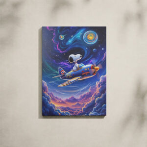 Alternative view of Cartoon Canvas Art - Snoopy Astronaut Cosmic Galaxy