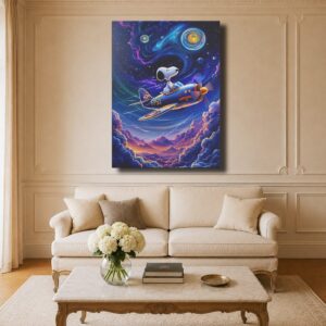 Cartoon Canvas Art - Snoopy Astronaut Cosmic Galaxy