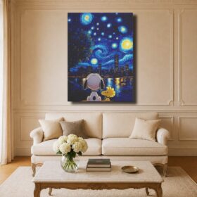 Cartoon Canvas Art – Snoopy Starry Night Van Gogh Style