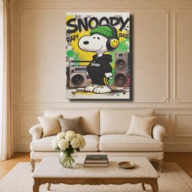 Cartoon Canvas Art – Snoopy Hip-Hop, Headphones & Boombox