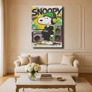 Cartoon Canvas Art - Snoopy Hip-Hop, Headphones & Boombox