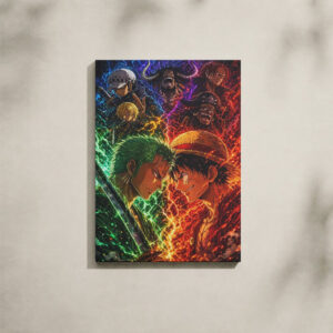 Alternative view of Manga Canvas Art - Zoro, Luffy, Kaido & Shanks