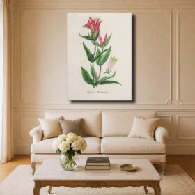 Botanical Canvas Art – Woodland Pinkroot Illustration