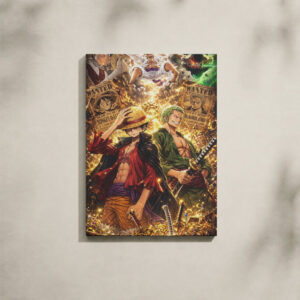 Alternative view of Manga Canvas Art - Luffy Gear 5 & Zoro Wano Poster