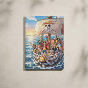 Alternative view of Manga Canvas Art - Thousand Sunny Sailing at Sunset