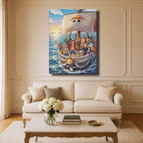 Manga Canvas Art – Thousand Sunny Sailing at Sunset