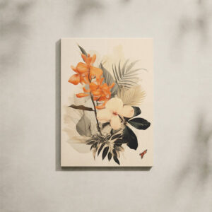 Alternative view of Botanical Canvas Art - Plant Collage on Beige Background