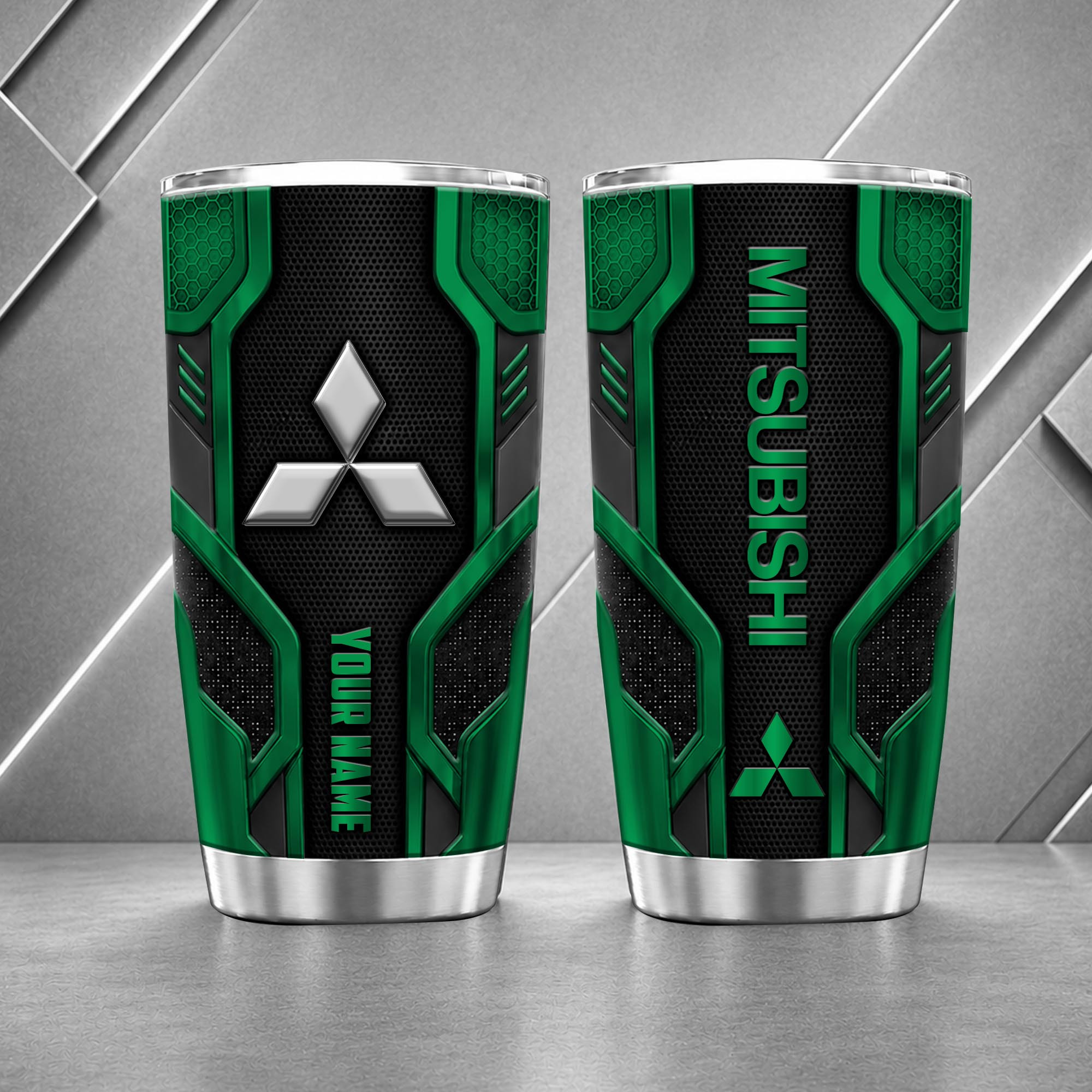 Mitsubishi 20oz Tumbler | 3D Carbon Armour Travel Mug - Image 3