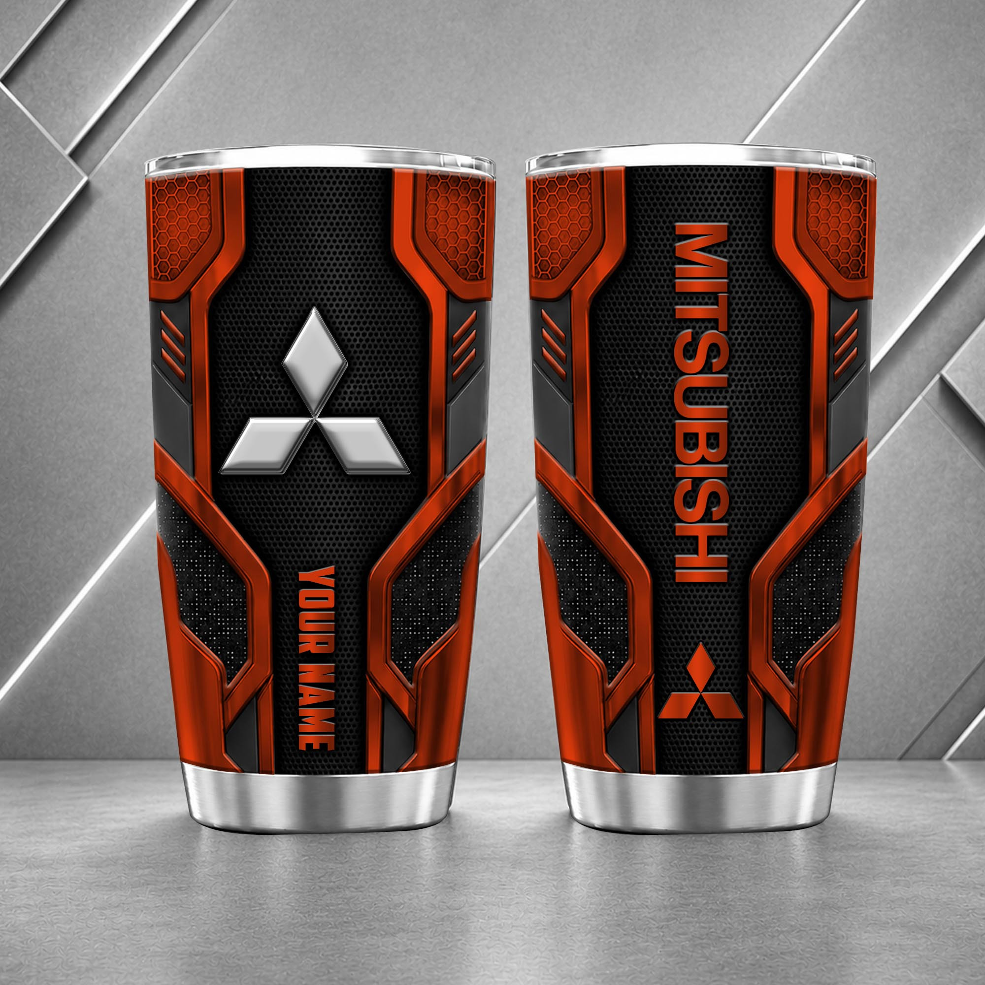 Mitsubishi 20oz Tumbler | 3D Carbon Armour Travel Mug - Image 6