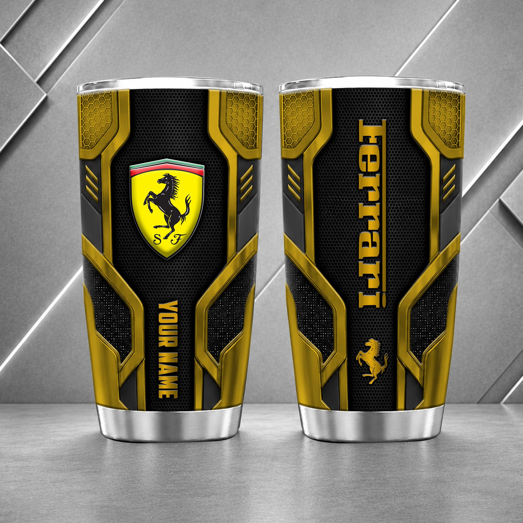 Ferrari 20oz Tumbler | 3D Carbon Armour Travel Mug - Image 8