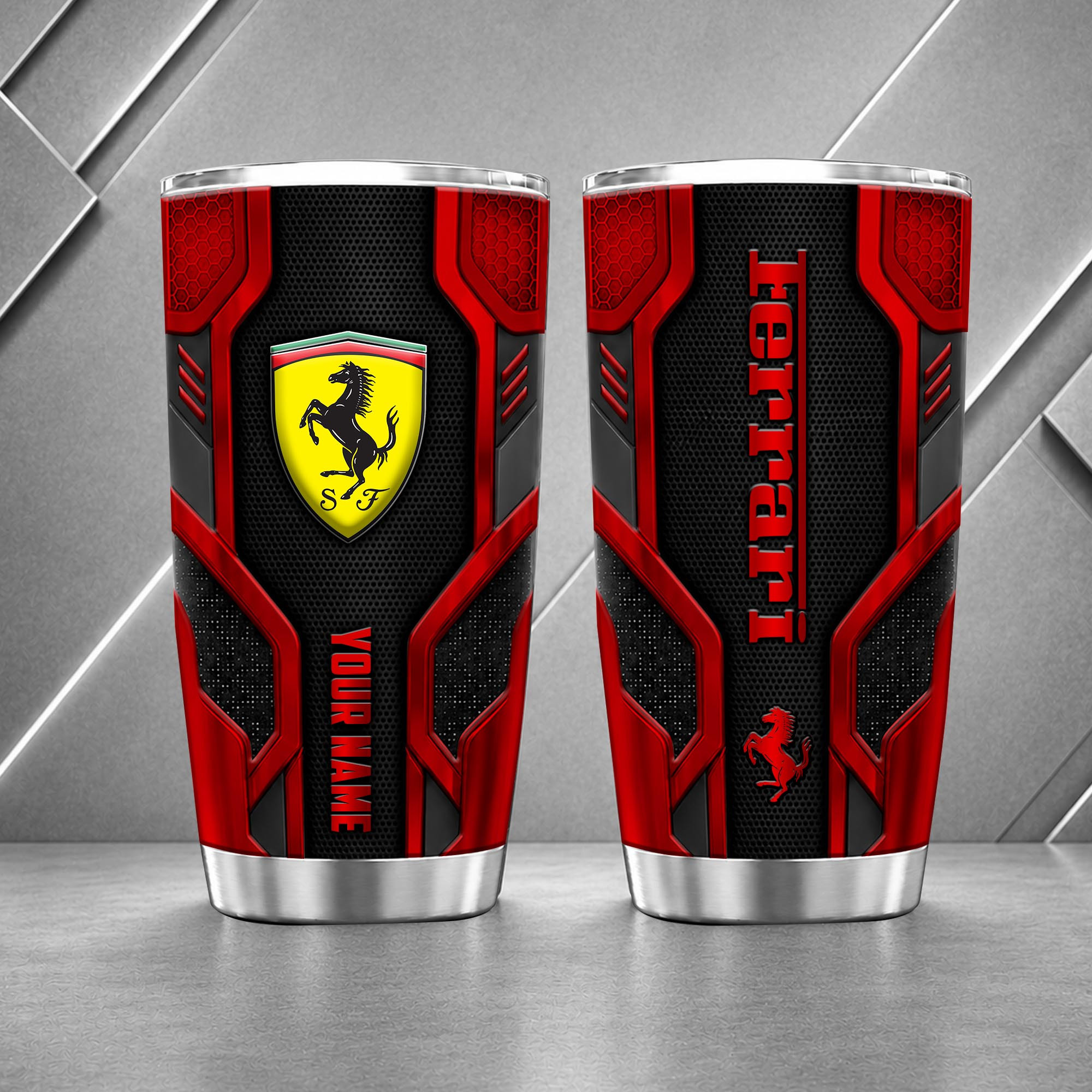 Ferrari 20oz Tumbler | 3D Carbon Armour Travel Mug - Image 2