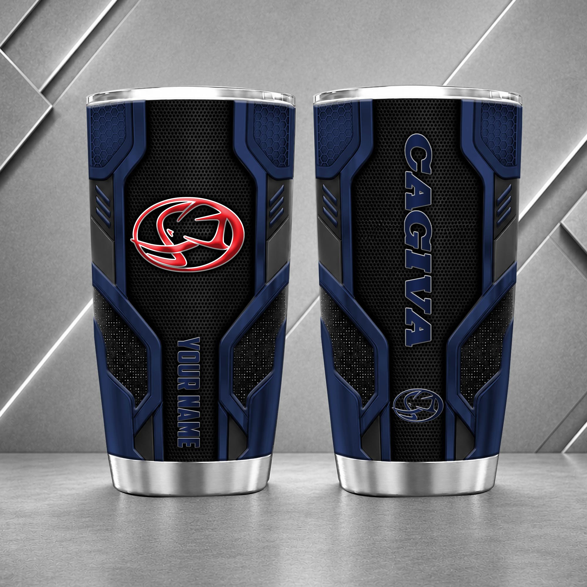 Cagiva 20oz Tumbler | 3D Carbon Armour Biker Travel Mug - Image 5