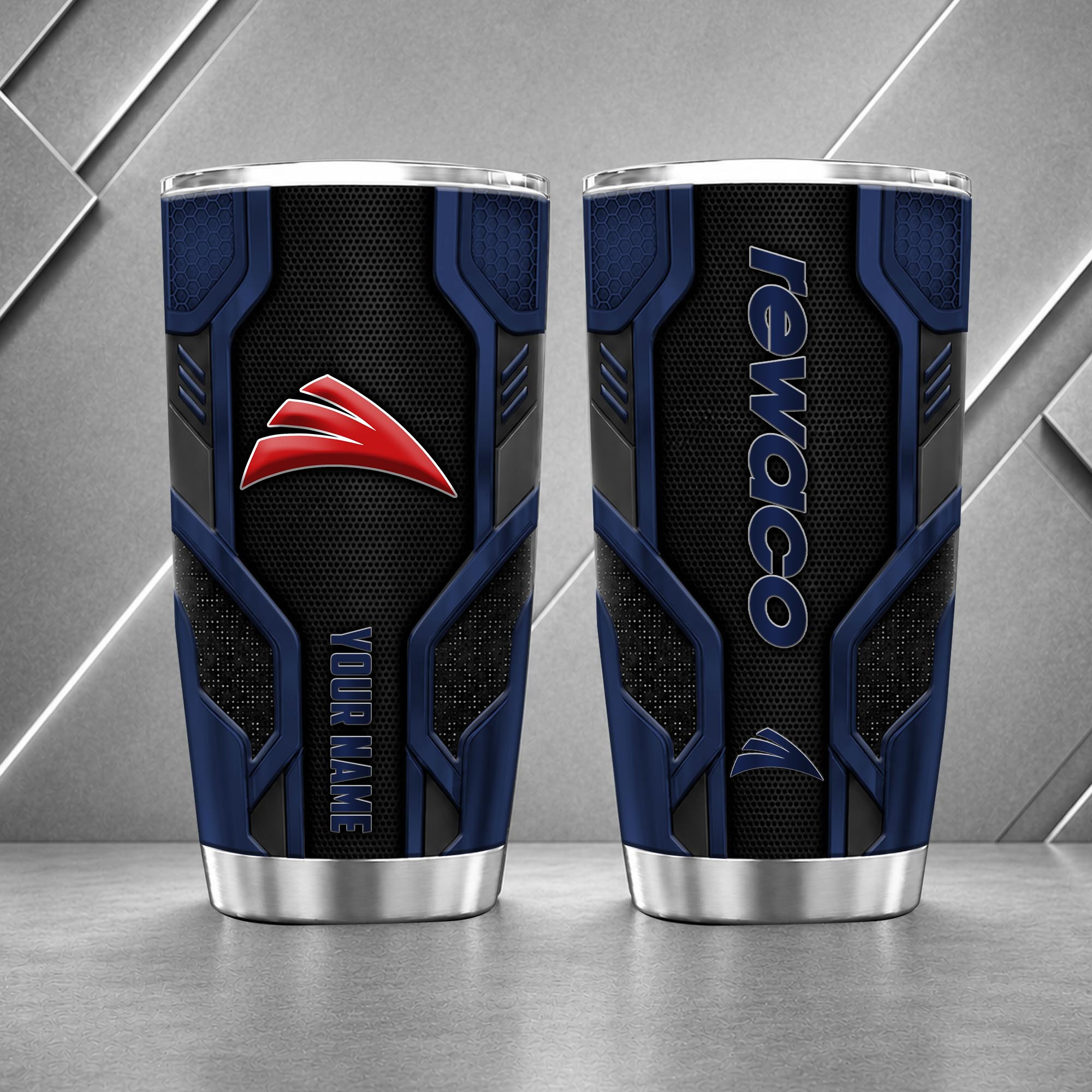 Rewaco 20oz Tumbler | 3D Carbon Armour Biker Travel Mug - Image 5