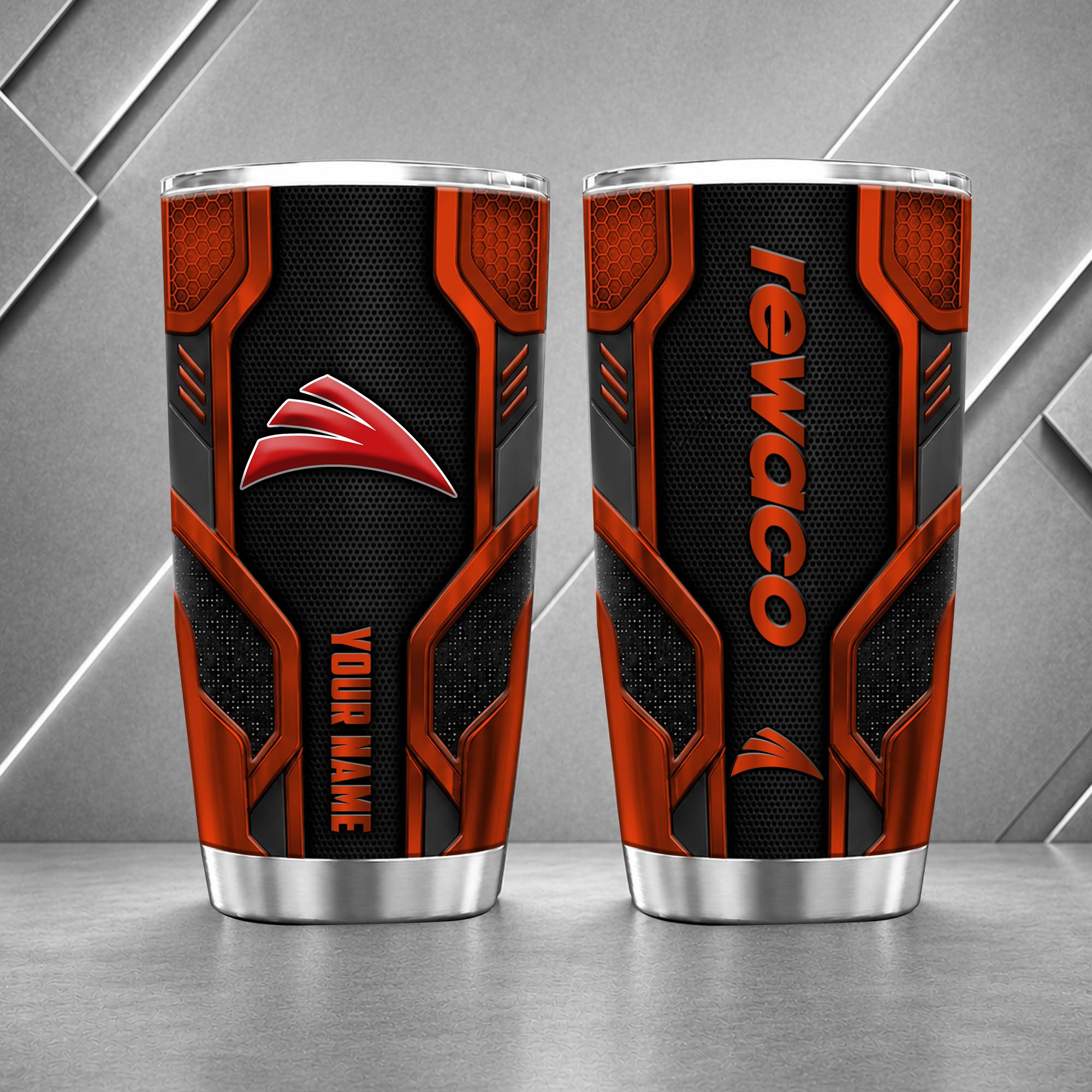 Rewaco 20oz Tumbler | 3D Carbon Armour Biker Travel Mug - Image 6