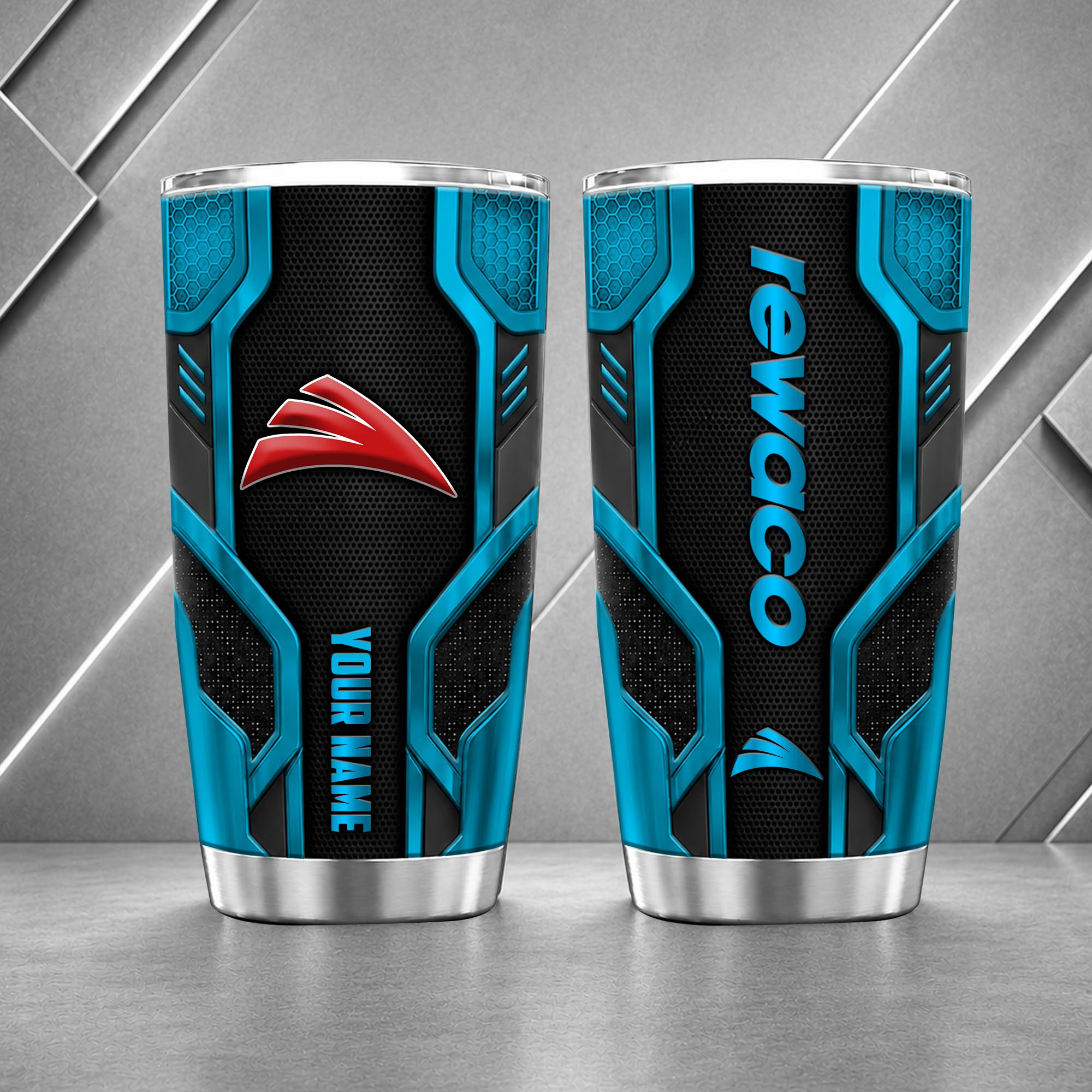 Rewaco 20oz Tumbler | 3D Carbon Armour Biker Travel Mug - Image 7