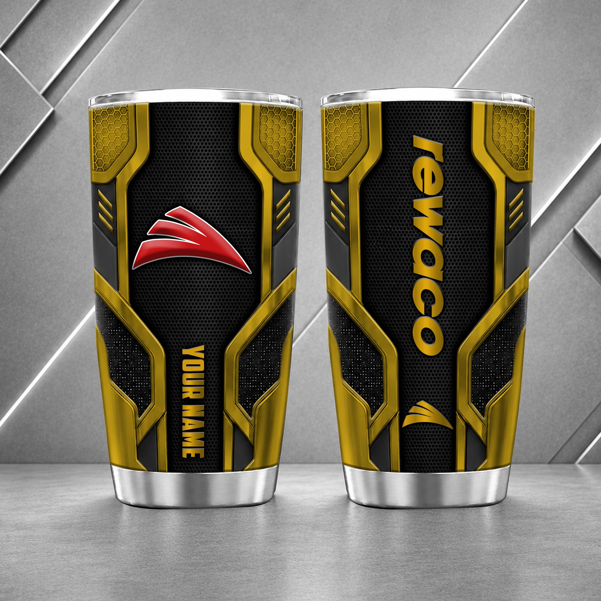 Rewaco 20oz Tumbler | 3D Carbon Armour Biker Travel Mug - Image 8
