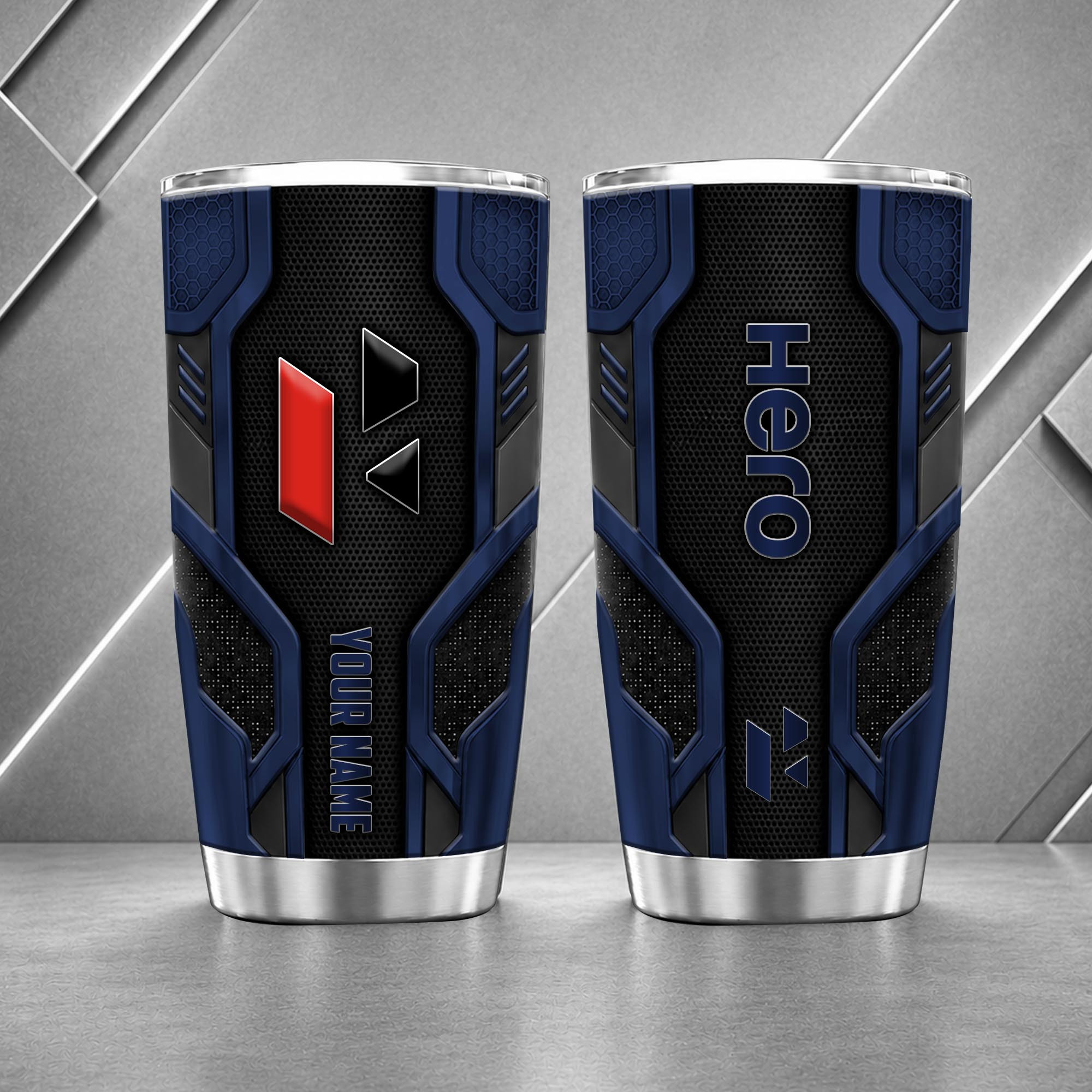Hero Motorcycles 20oz Tumbler | 3D Carbon Armour Biker Travel Mug - Image 5
