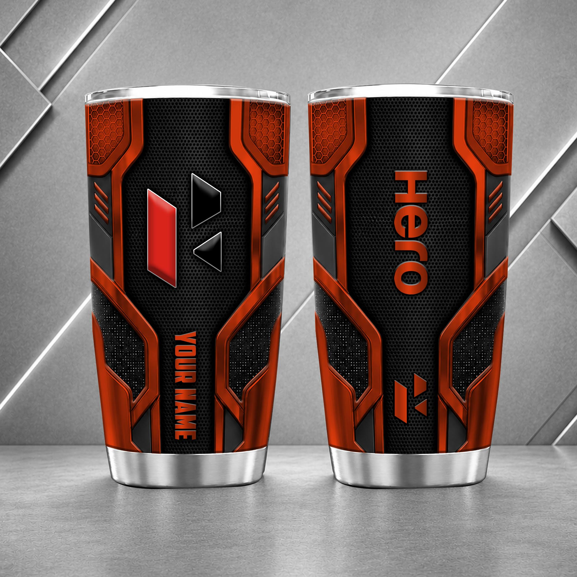 Hero Motorcycles 20oz Tumbler | 3D Carbon Armour Biker Travel Mug - Image 6