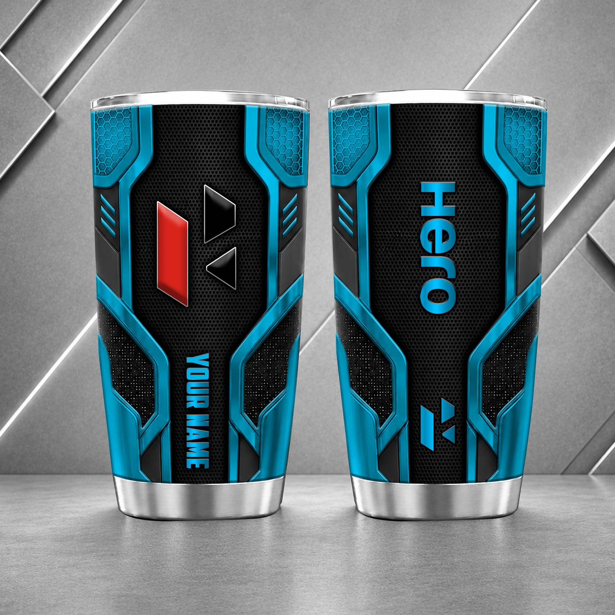 Hero Motorcycles 20oz Tumbler | 3D Carbon Armour Biker Travel Mug - Image 7
