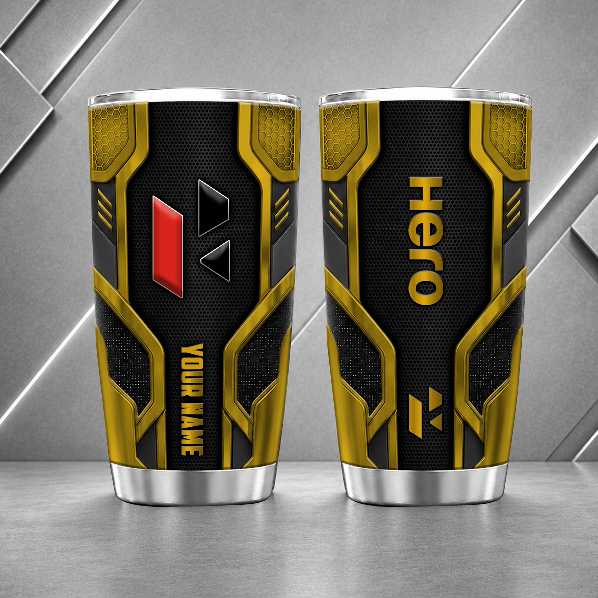 Hero Motorcycles 20oz Tumbler | 3D Carbon Armour Biker Travel Mug - Image 8