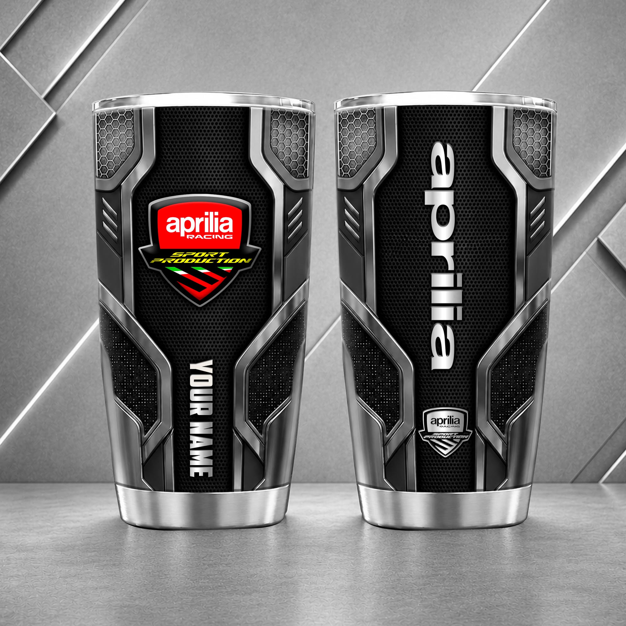 Aprilia Motorcycles 20oz Tumbler | 3D Carbon Armour Biker Travel Mug - Image 4