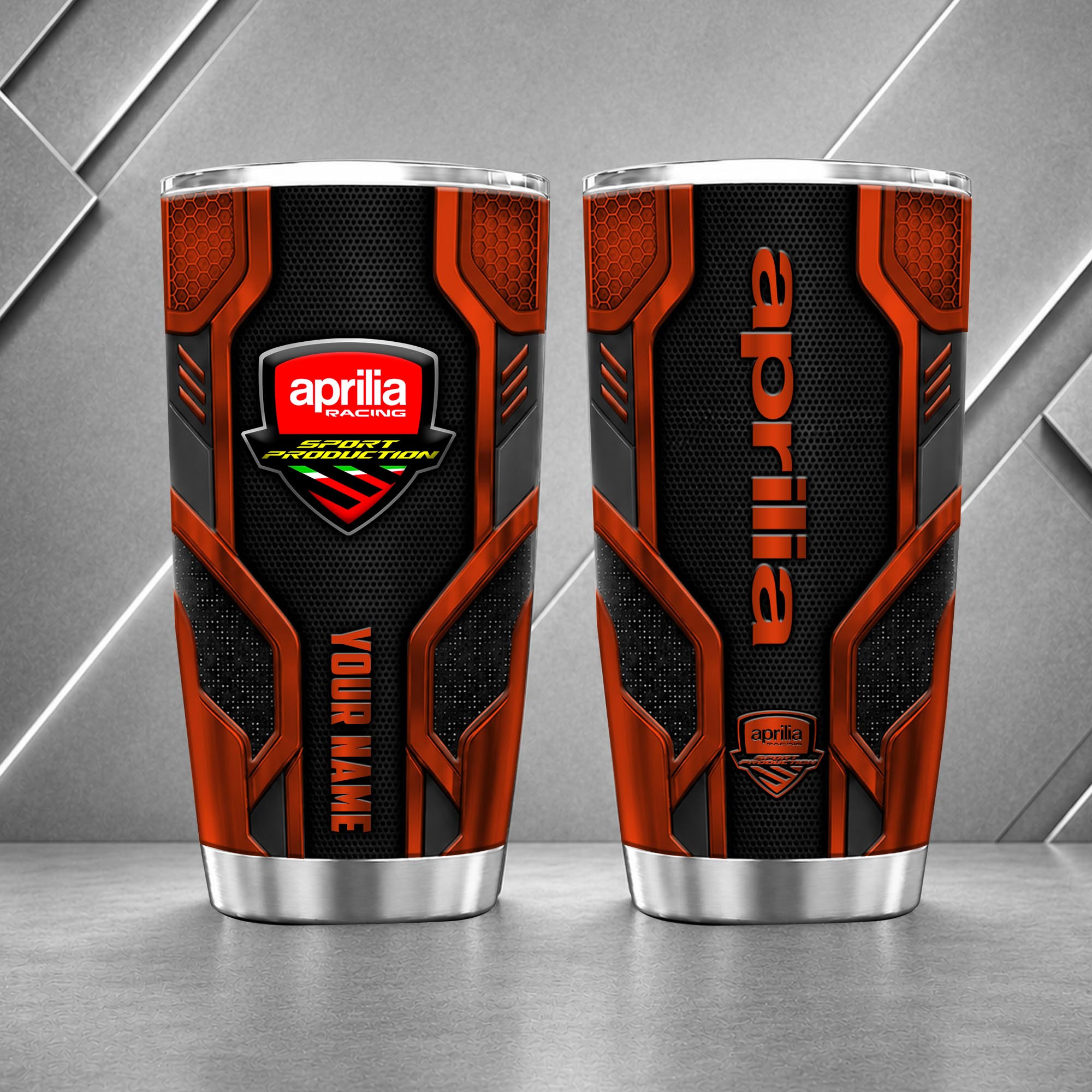 Aprilia Motorcycles 20oz Tumbler | 3D Carbon Armour Biker Travel Mug - Image 6