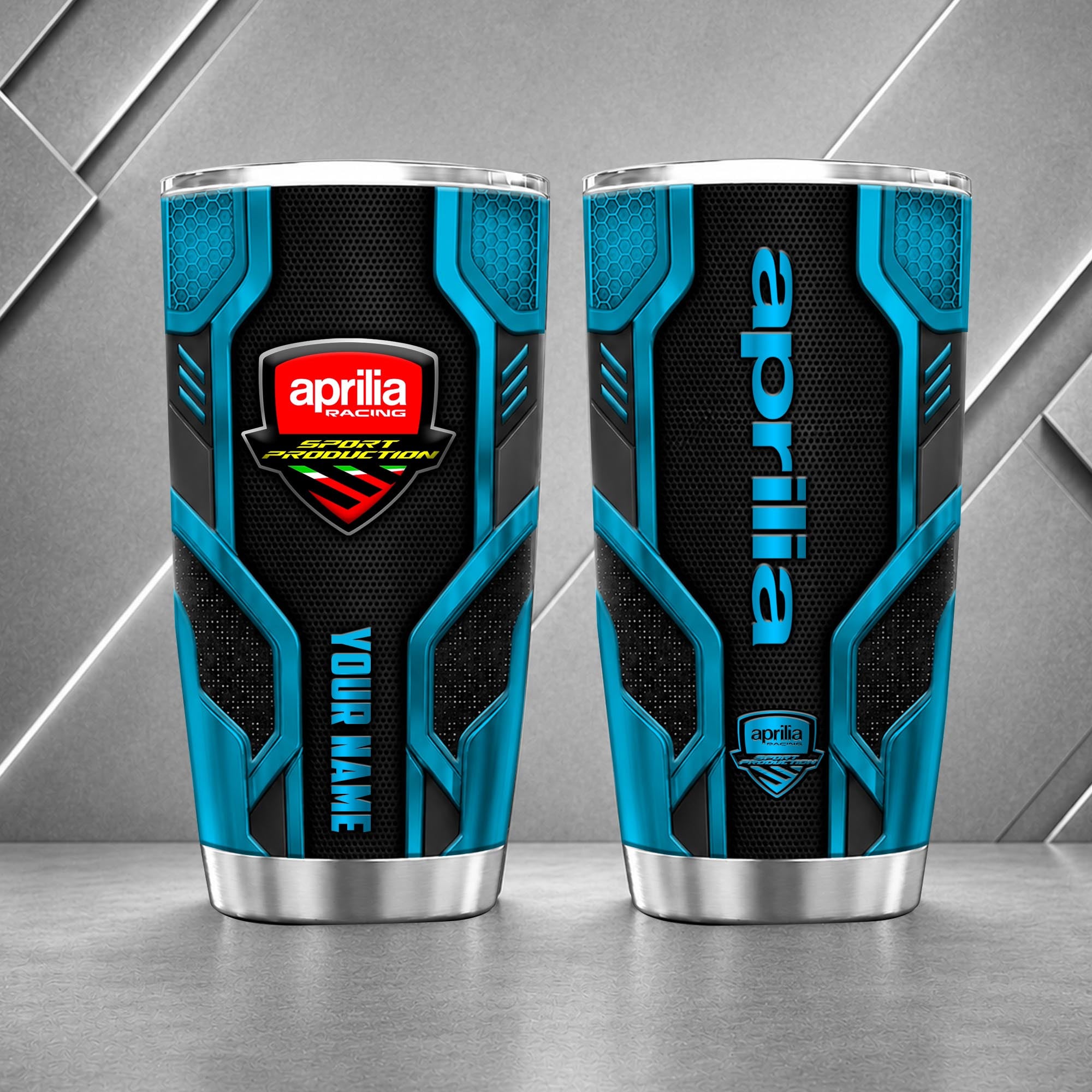 Aprilia Motorcycles 20oz Tumbler | 3D Carbon Armour Biker Travel Mug - Image 7