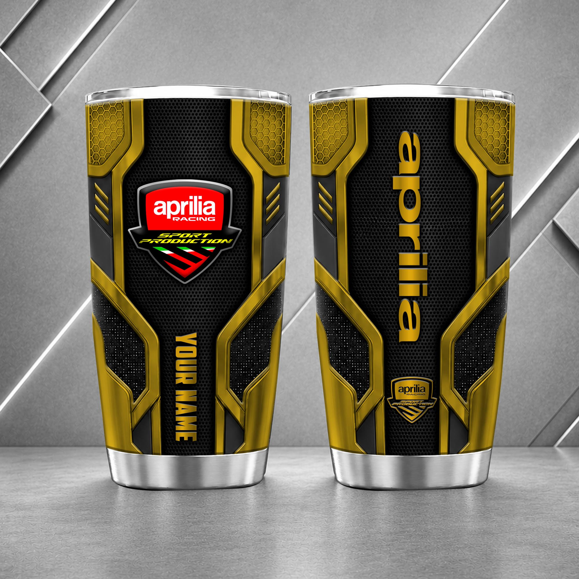 Aprilia Motorcycles 20oz Tumbler | 3D Carbon Armour Biker Travel Mug - Image 8