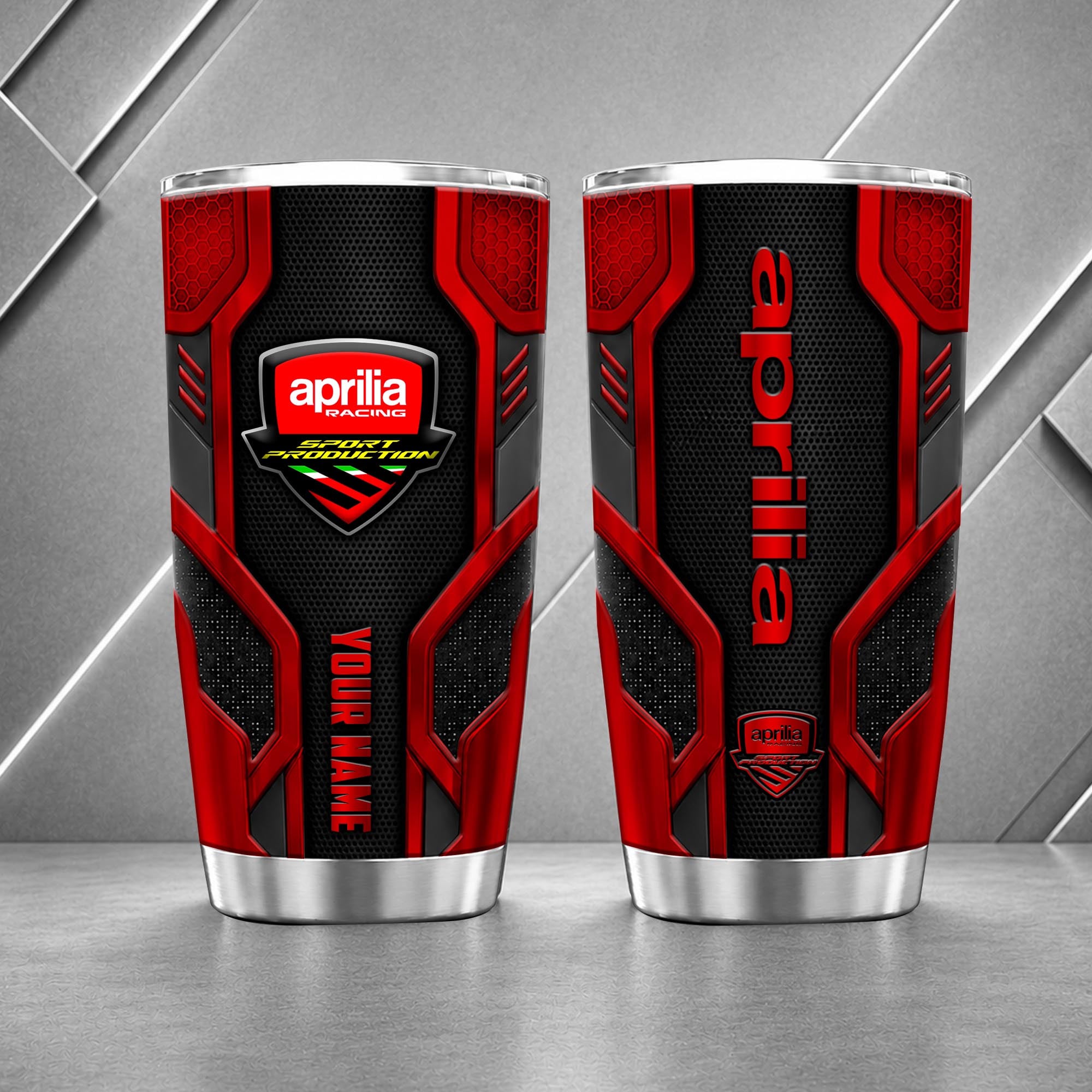 Aprilia Motorcycles 20oz Tumbler | 3D Carbon Armour Biker Travel Mug