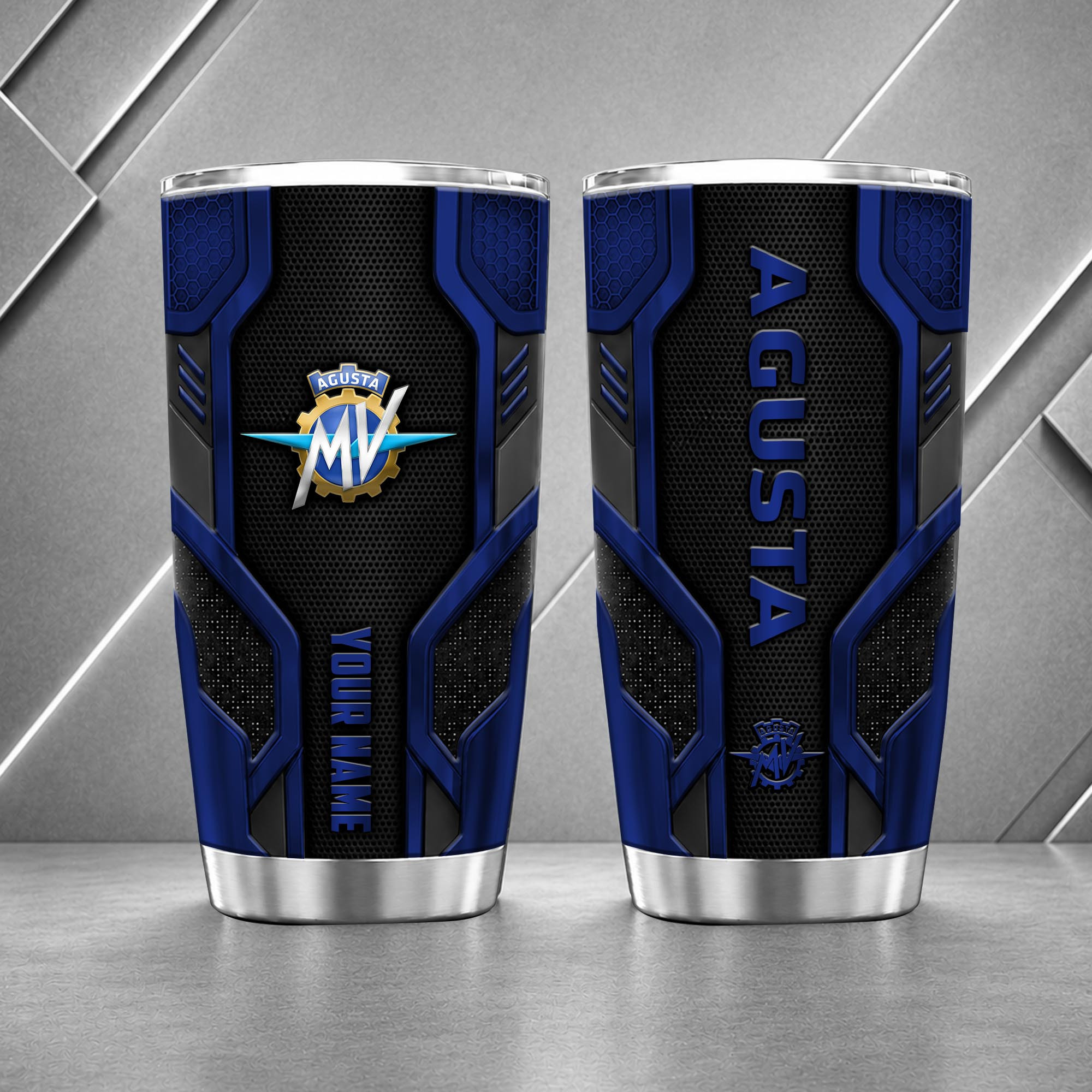 MV Agusta 20oz Tumbler | 3D Carbon Armour Biker Travel Mug - Image 2