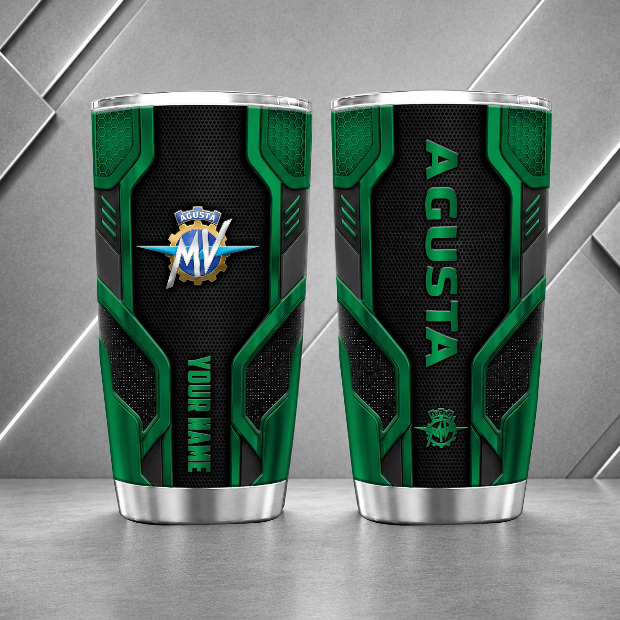 MV Agusta 20oz Tumbler | 3D Carbon Armour Biker Travel Mug - Image 3