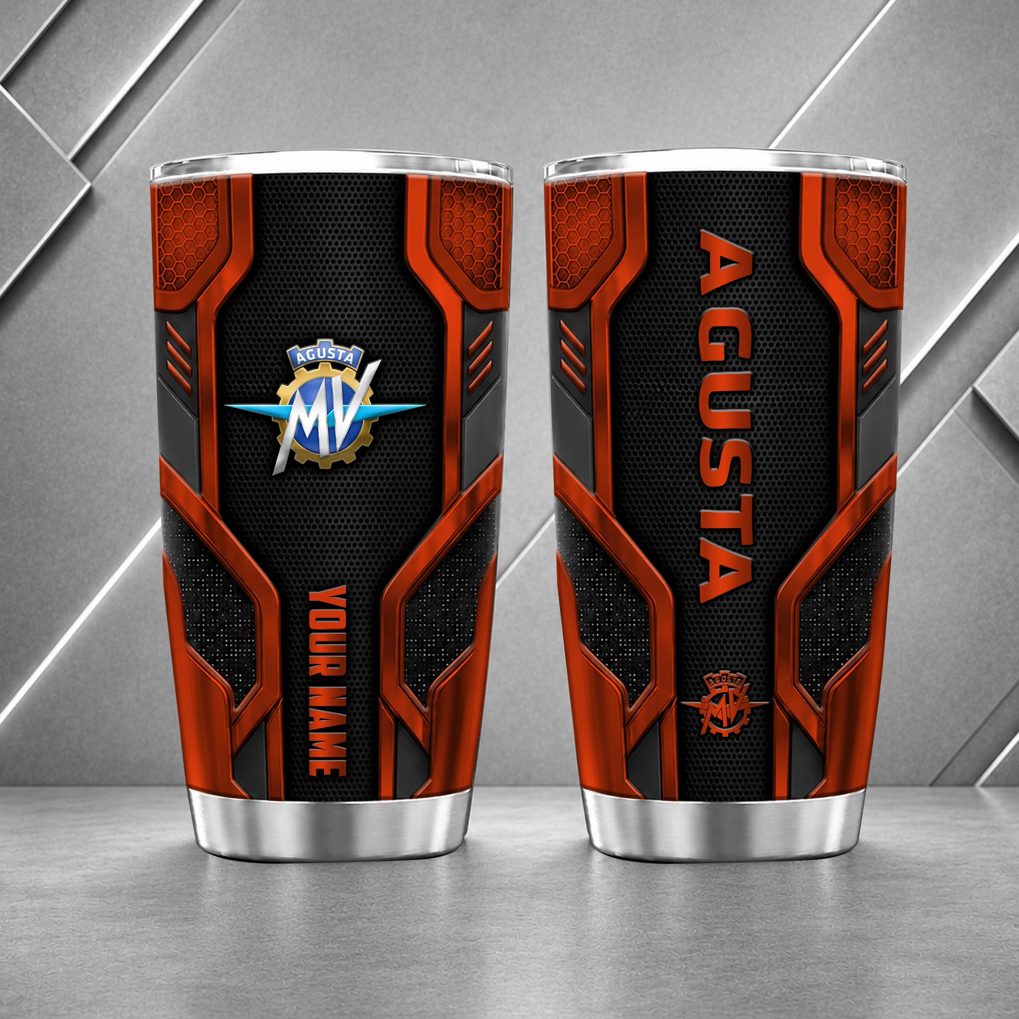 MV Agusta 20oz Tumbler | 3D Carbon Armour Biker Travel Mug - Image 6