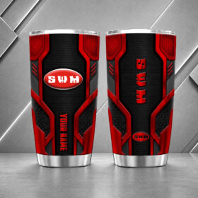 SWM Motorcycles 20oz Tumbler | 3D Carbon Armour Biker Travel Mug