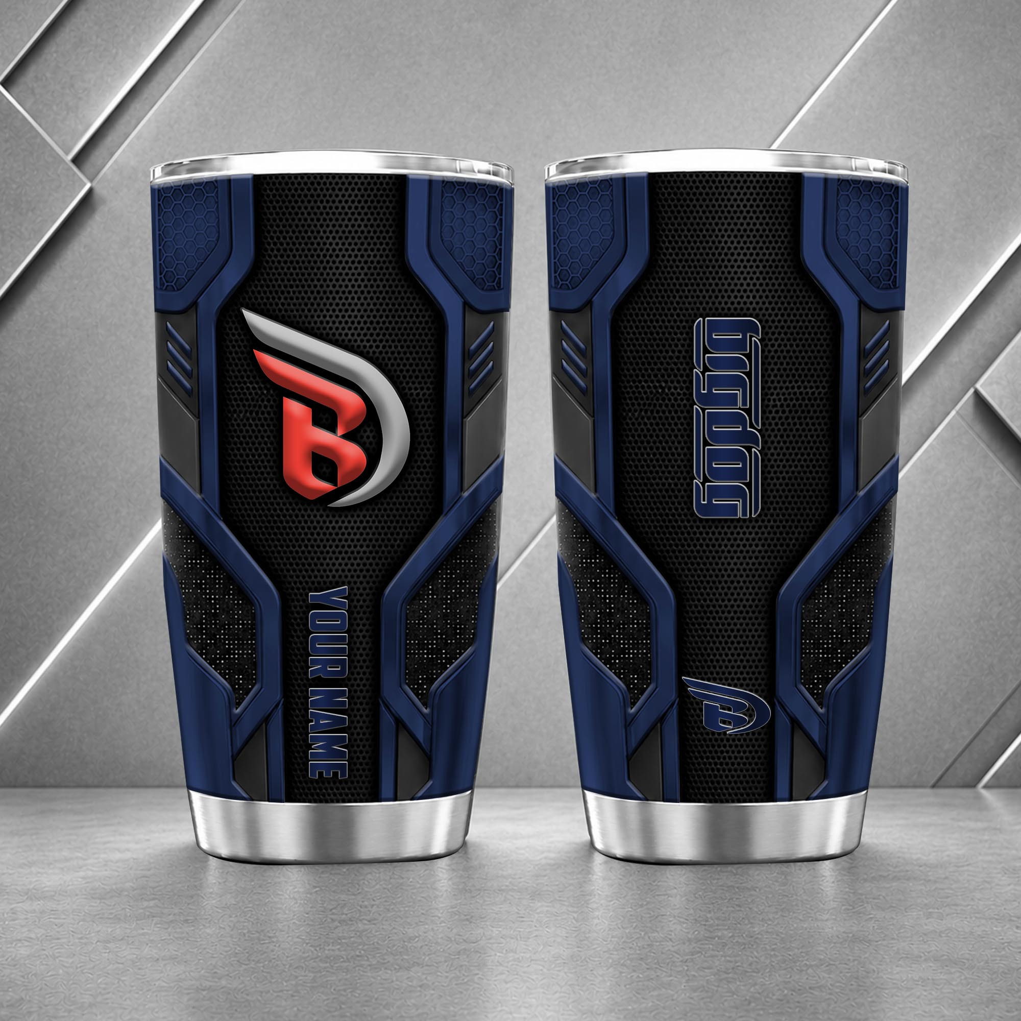 Big Dog Motorcycles 20oz Tumbler | 3D Carbon Armour Biker Travel Mug - Image 5