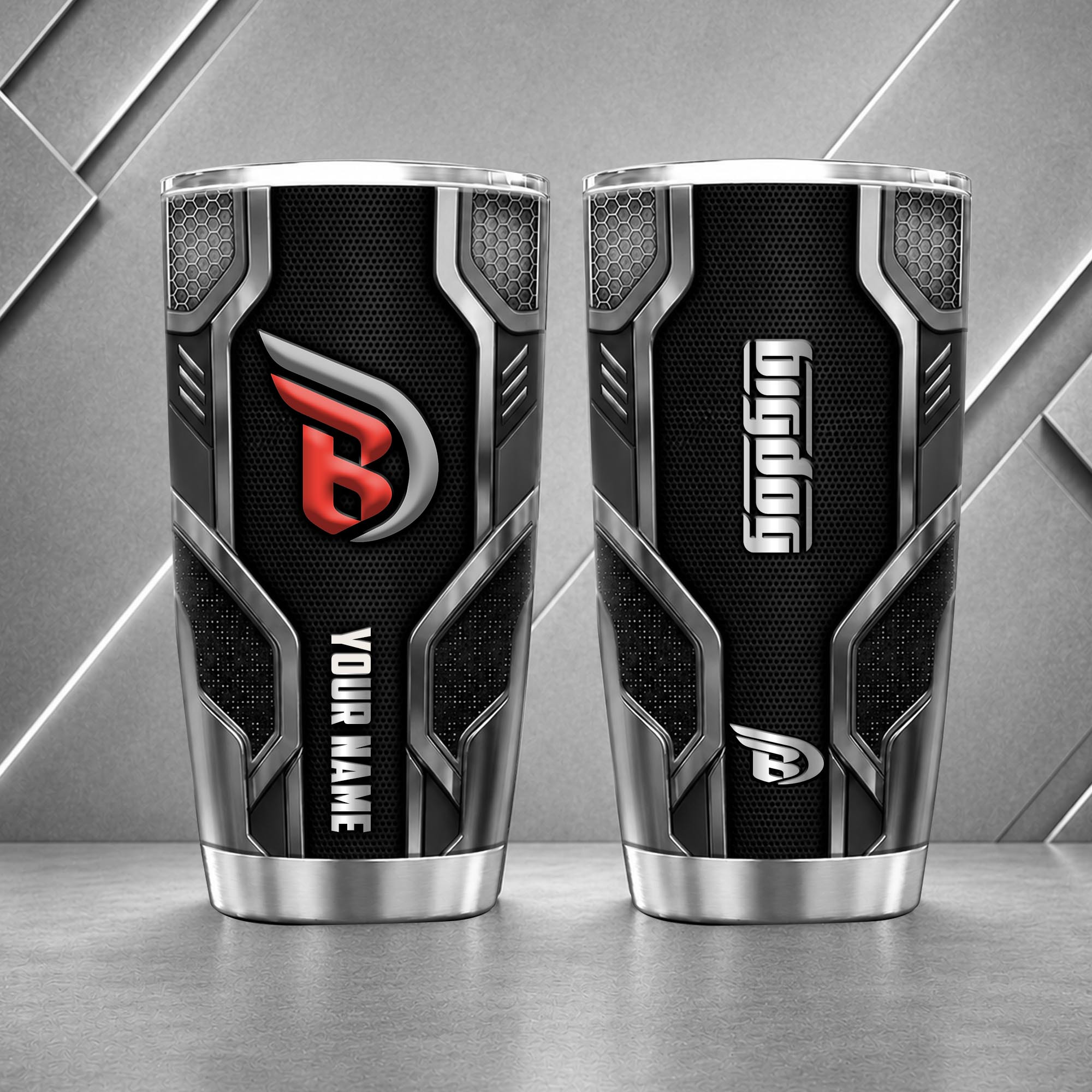 Big Dog Motorcycles 20oz Tumbler | 3D Carbon Armour Biker Travel Mug - Image 4